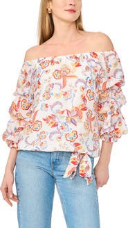 Vince Camuto Off the Shoulder Bubble Sleeve Top