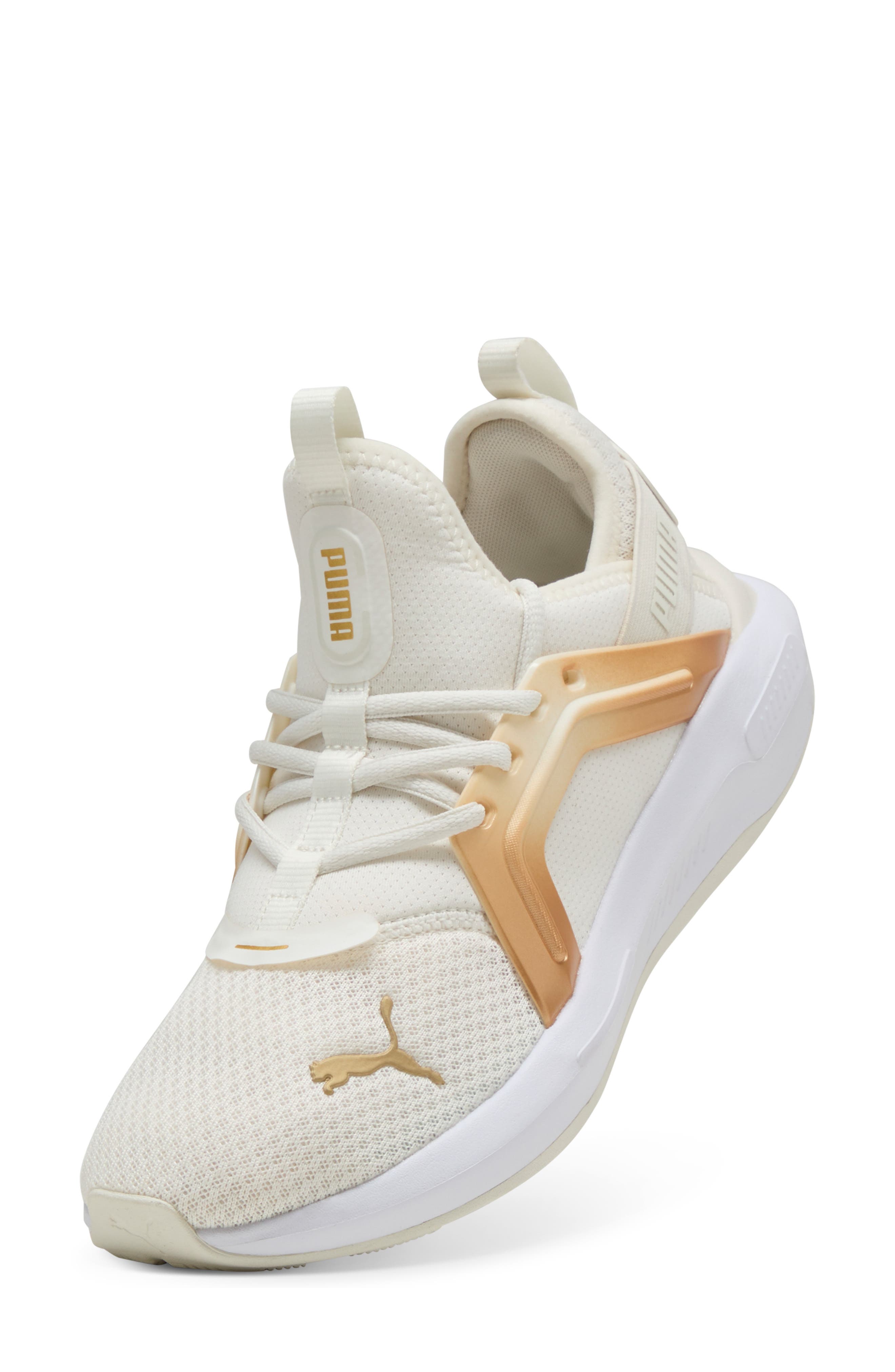PUMA Softride Enzo 5 Sneaker, Alternate, color, Warm White- Gold- Black