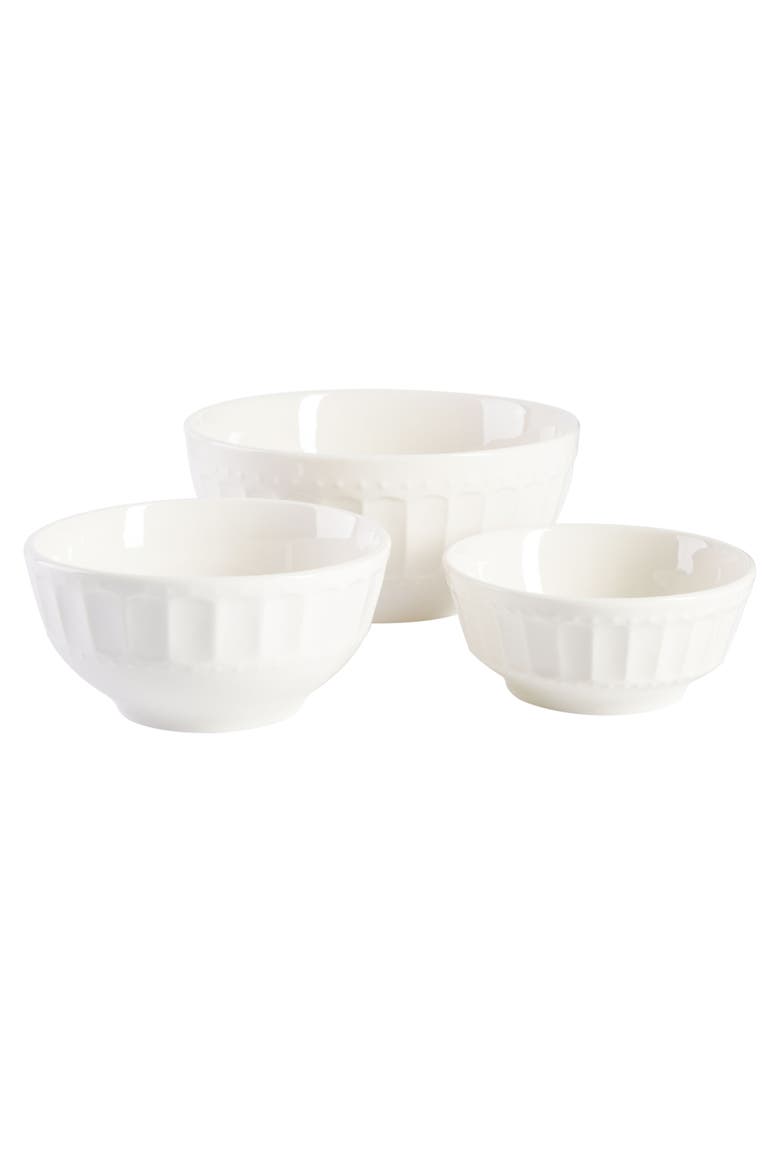 Gracious Dining Embossed 40-Piece Porcelain Dinnerware Set, Alternate, color, White