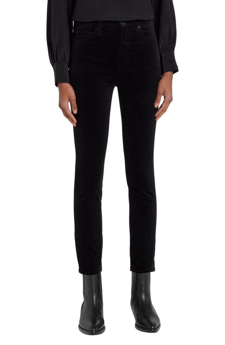 7 For All Mankind High Waist Ankle Skinny Velvet Pants, Main, color, 