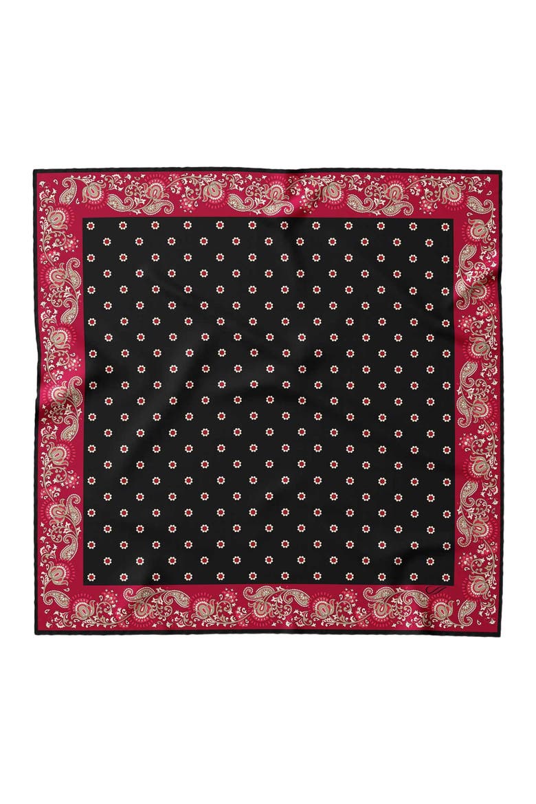 Sangiovese - Silk Pocket Square for Men, Main, color, Black and Red