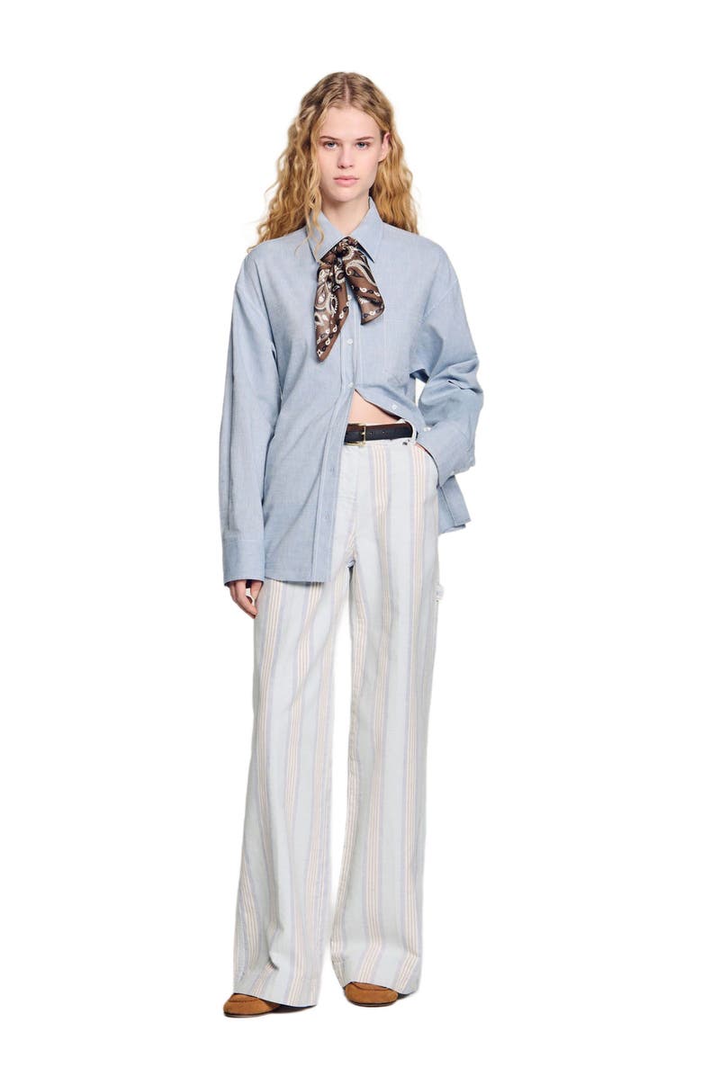 SANDRO Long tie-back shirt, Alternate, color, 