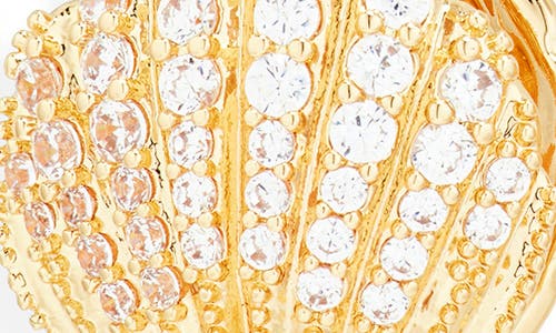 Tasha Set Of 2 Pavé Zircon Shell Huggie Earrings In Gold/silver