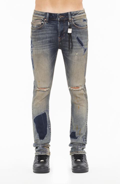Punk Ripped Super Skinny 601 Jeans (Ivy) (Regular & Big)