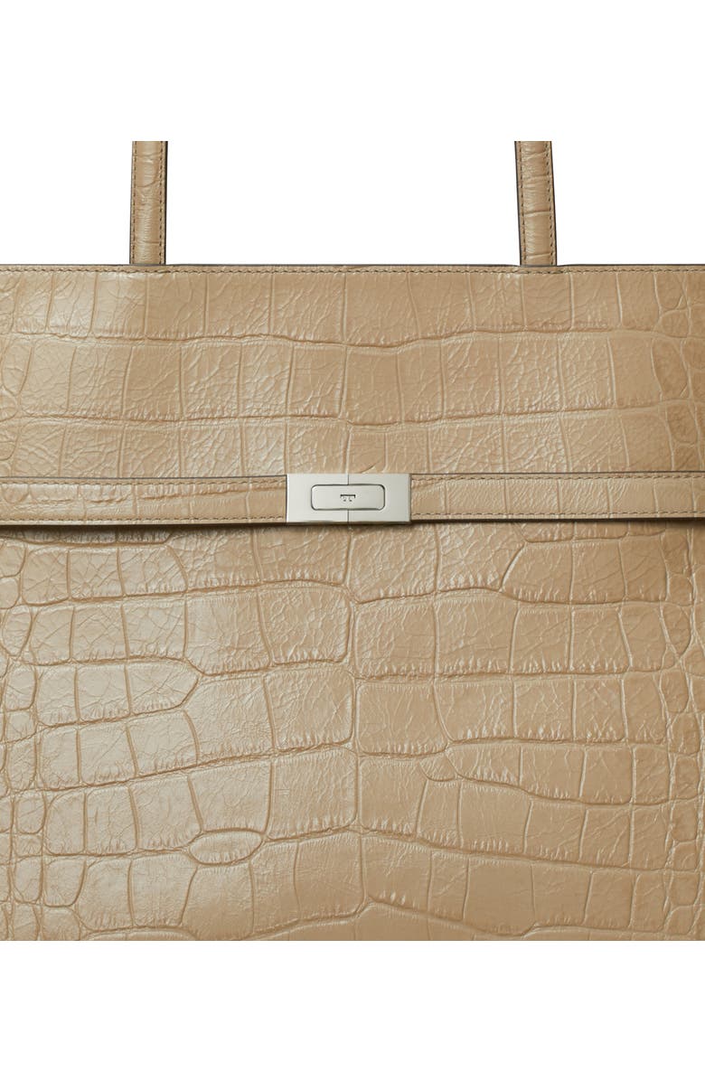 Tory Burch Lee Radziwill Croc Embossed Leather Tote, Alternate, color, Ginger Leaf