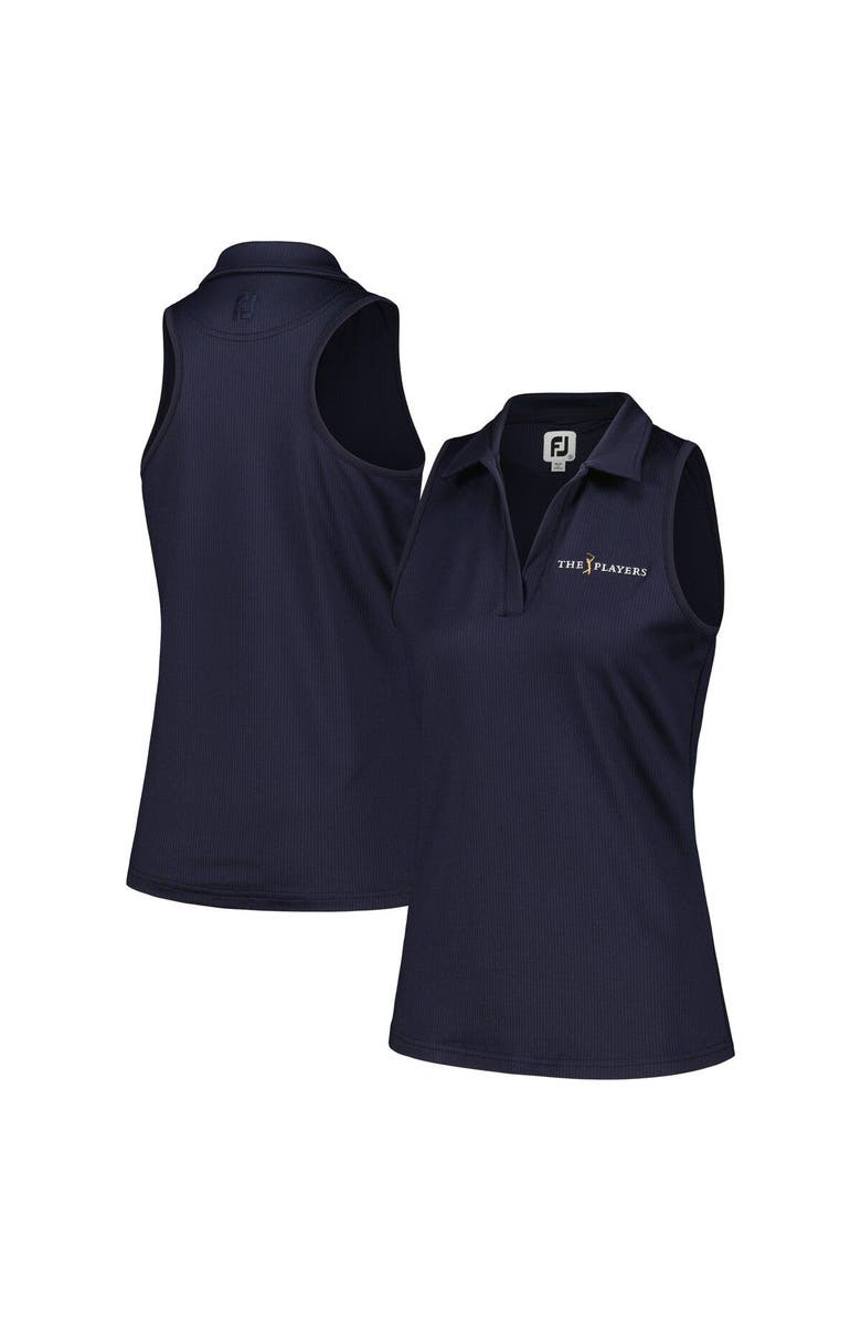 FOOTJOY Women's FootJoy Navy THE PLAYERS ProDry<sup>®</sup> Crossover V-Neck Racerback Tank Top, Main, color, Navy