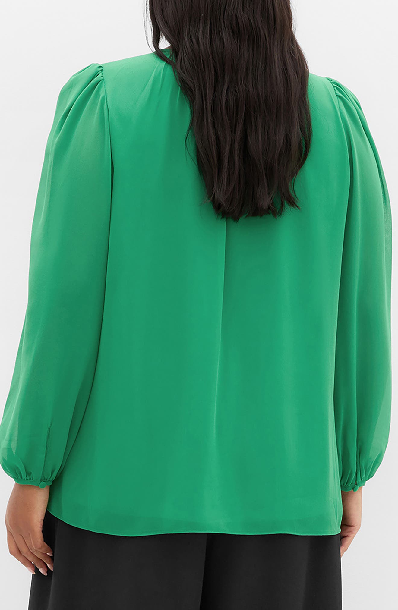 City Chic Kelly Sheer Sleeve Top (Women) | Nordstrom