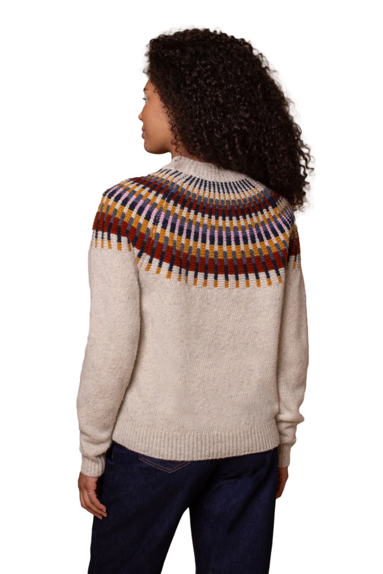 Stitch Yoke High Neck Sweater, Alternate, color, Oatmeal