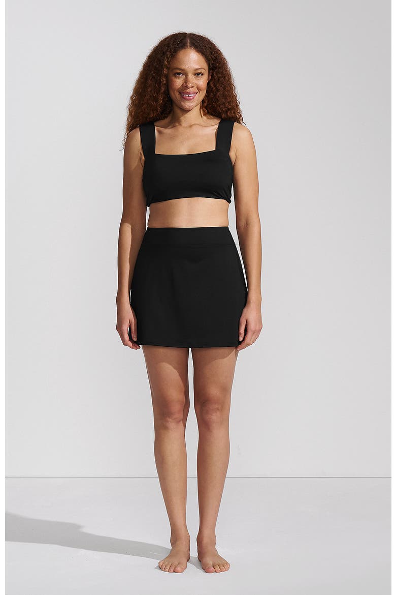 Tummy Control Skirt Swim Bottoms, Main, color, Black
