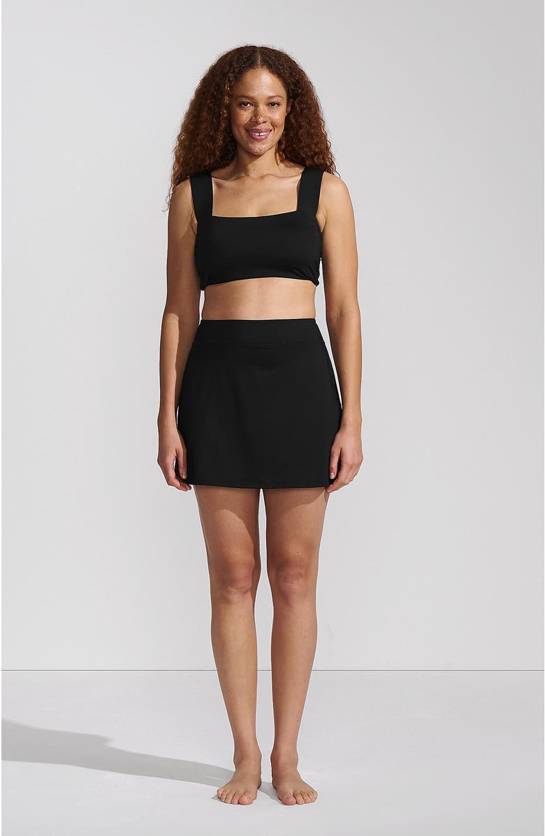 Lands' End Tummy Control Skirt Swim Bottoms, Main, color, Black