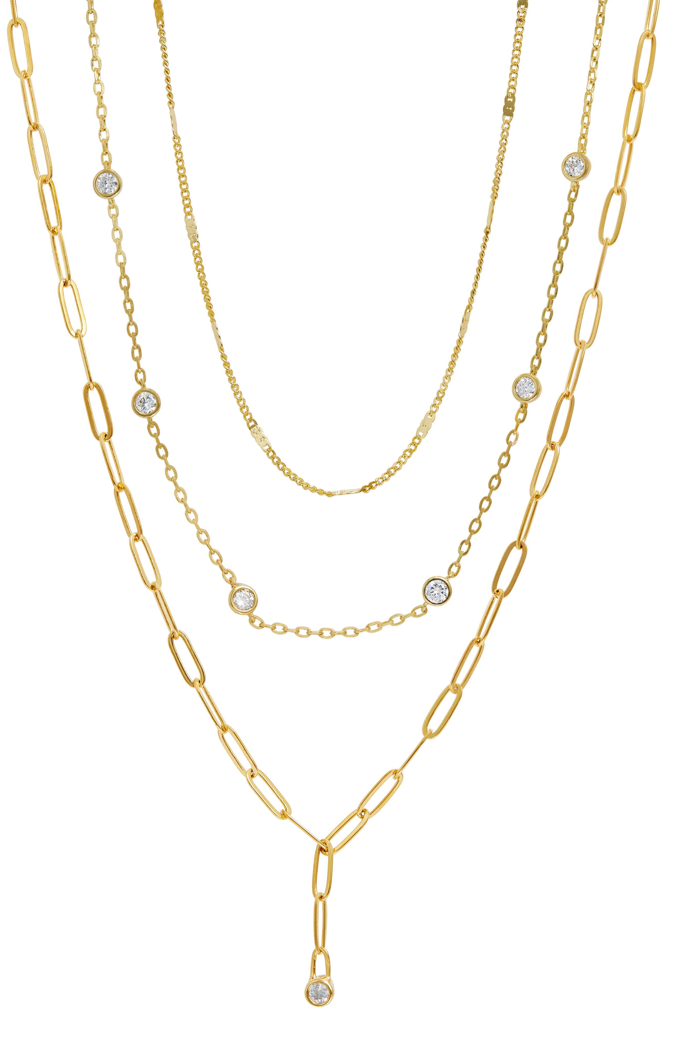 Set of 3 Cubic Zirconia Layered Necklaces