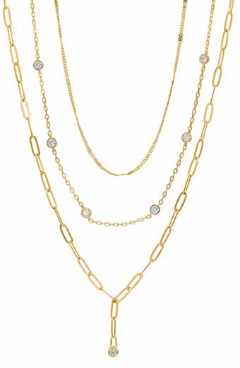 Set of 3 Cubic Zirconia Layered Necklaces