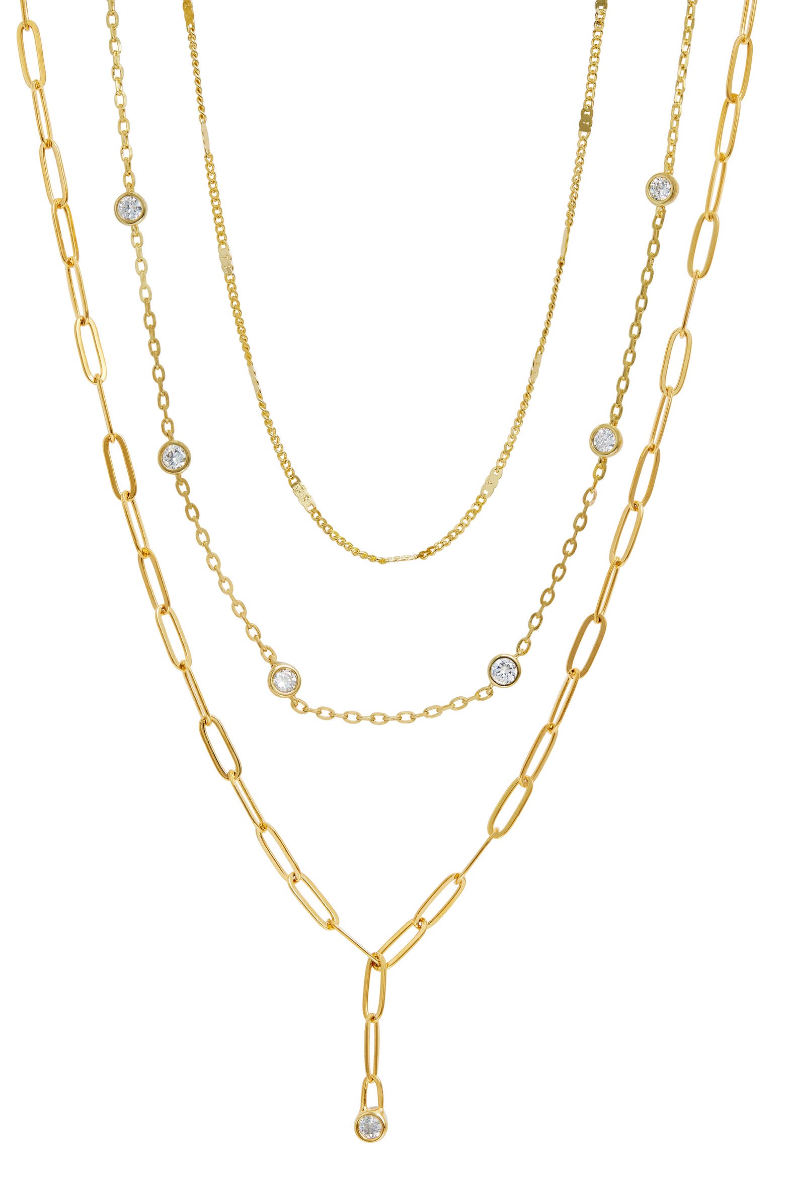 Tech Savvy Color SAVVY CIE JEWELS Set of 3 Cubic Zirconia Layered Necklaces (Women ...