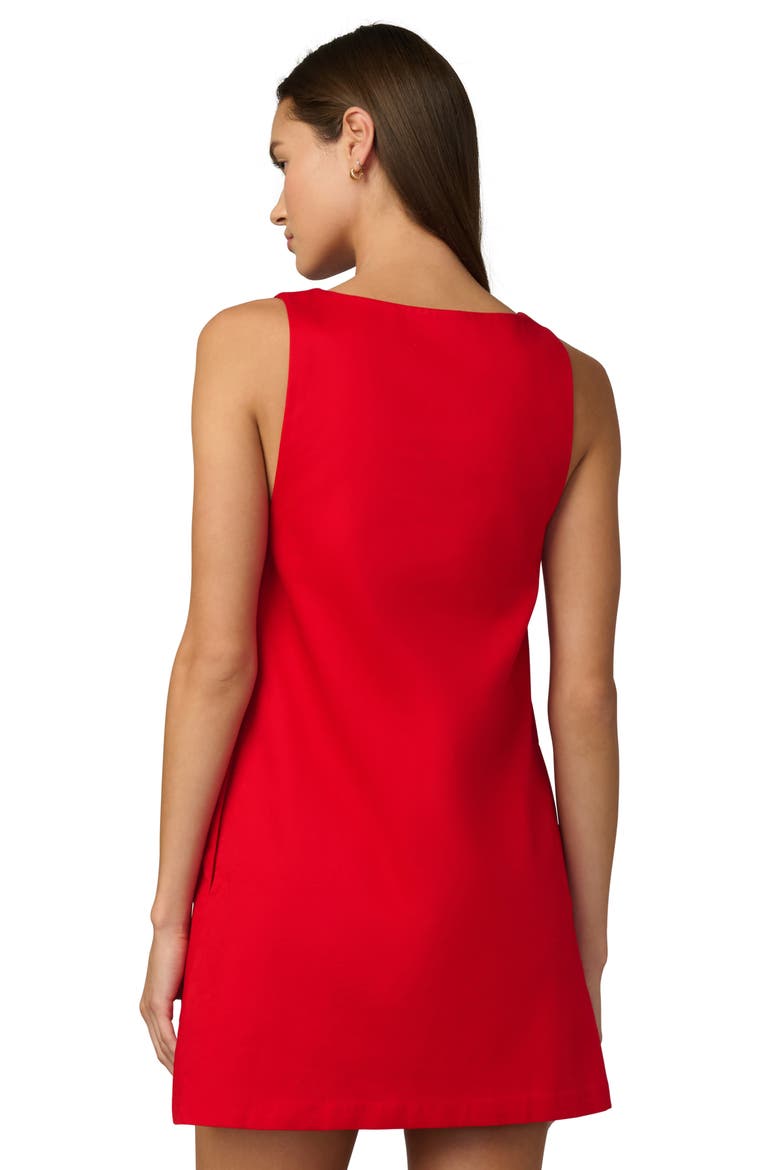 The Scoop Neck Cotton Minidress, Alternate, color, CHERRY RED