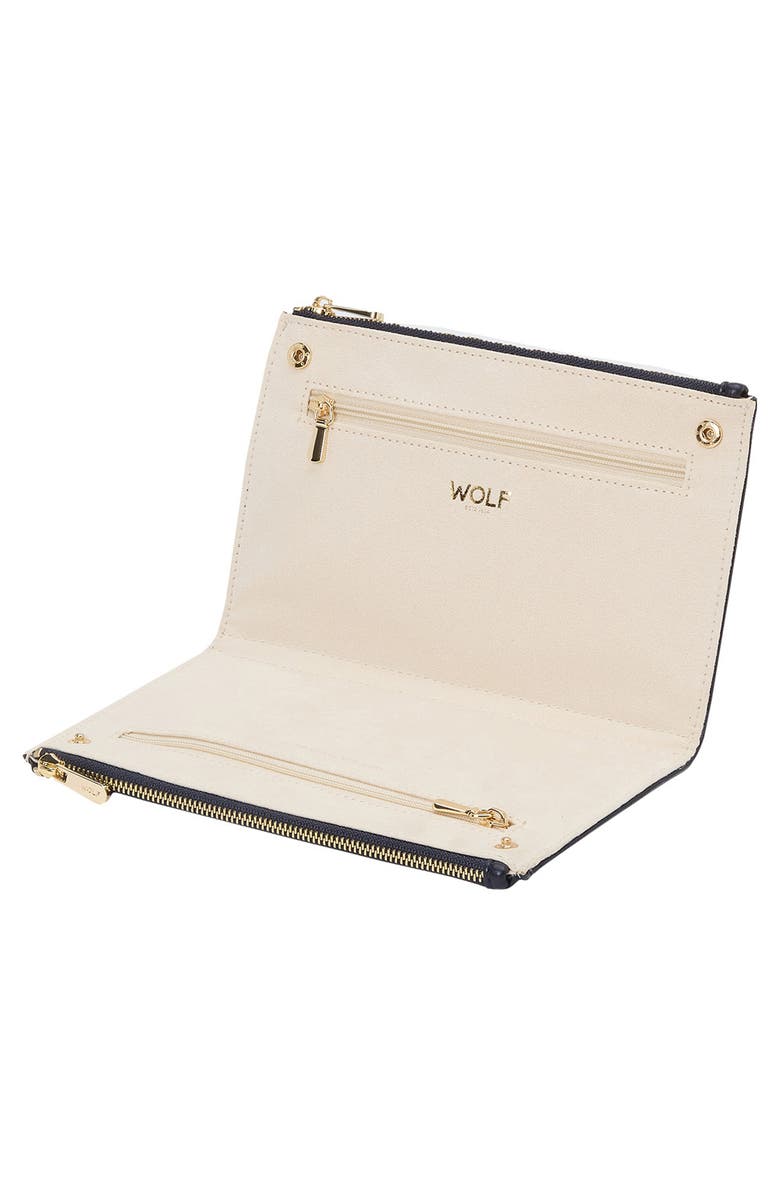 WOLF Maria Set of 3 Zip Jewelry Pouches, Alternate, color, White/Navy/Tangerine