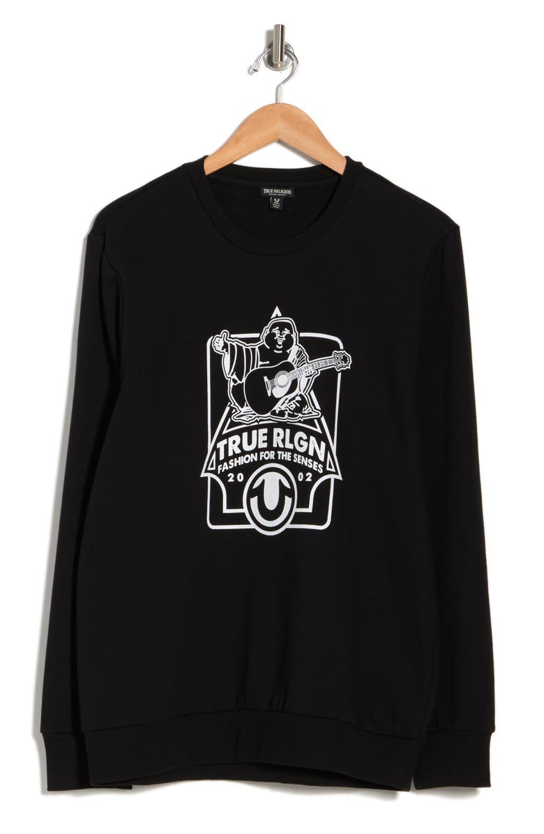 True Religion Brand Jeans TRUE RELIGION Buddha Triangle Sweatshirt, Alternate, color, 