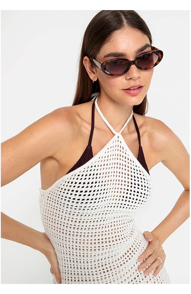 LSCN by LASCANA Women's Halter Neck Crochet Cover Up, Alternate, color, Ivory