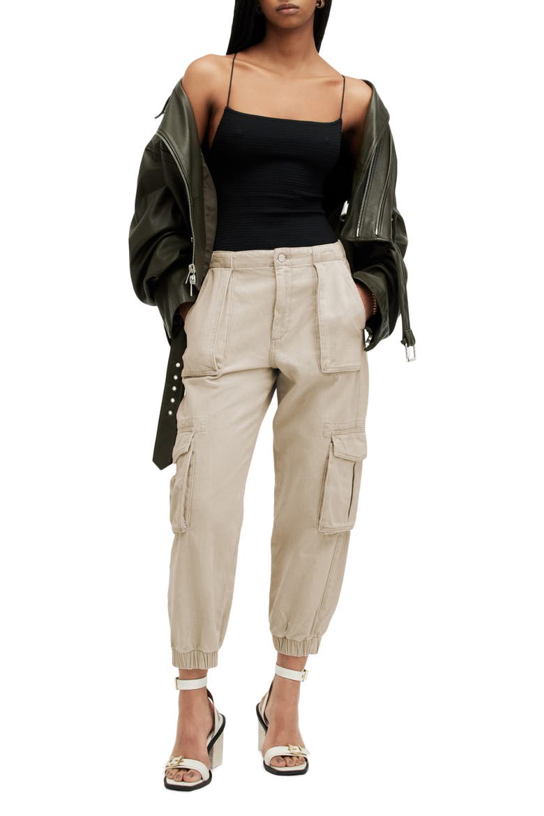Frieda Twill Cargo Joggers, Alternate, color, NATURAL WHITE