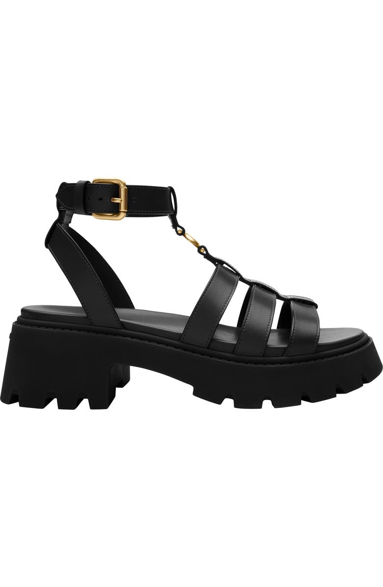 COACH Sculpted C Ankle Strap Lug Sole Sandal, Alternate, color,