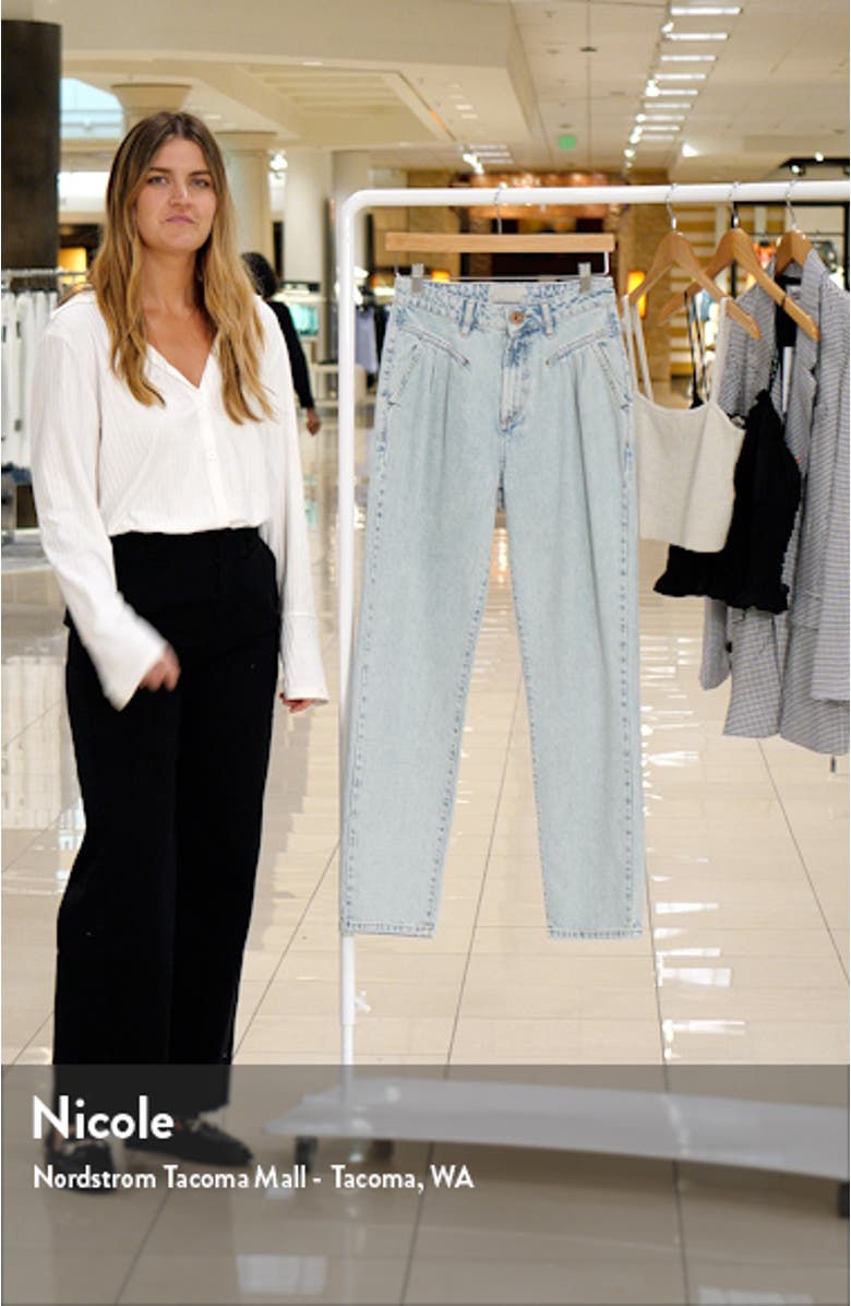 Pleated High Waist Straight Leg Jeans, sales video thumbnail