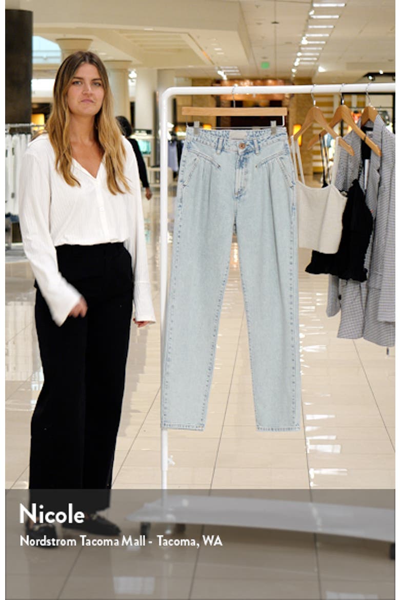 Pleated High Waist Straight Leg Jeans video