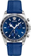 Versace Greca Chronograph Leather Strap Watch, 43mm