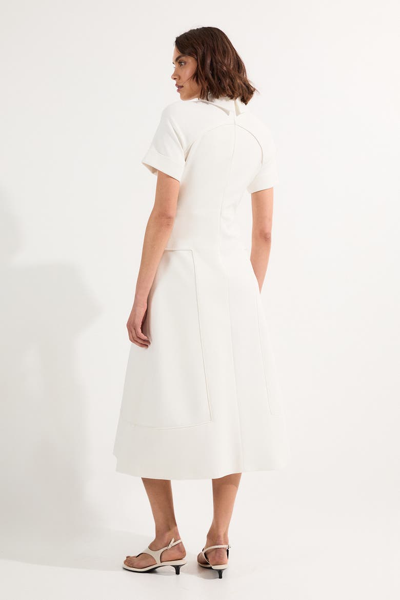 Full Skirted Midi Dress, Alternate, color, Ivory