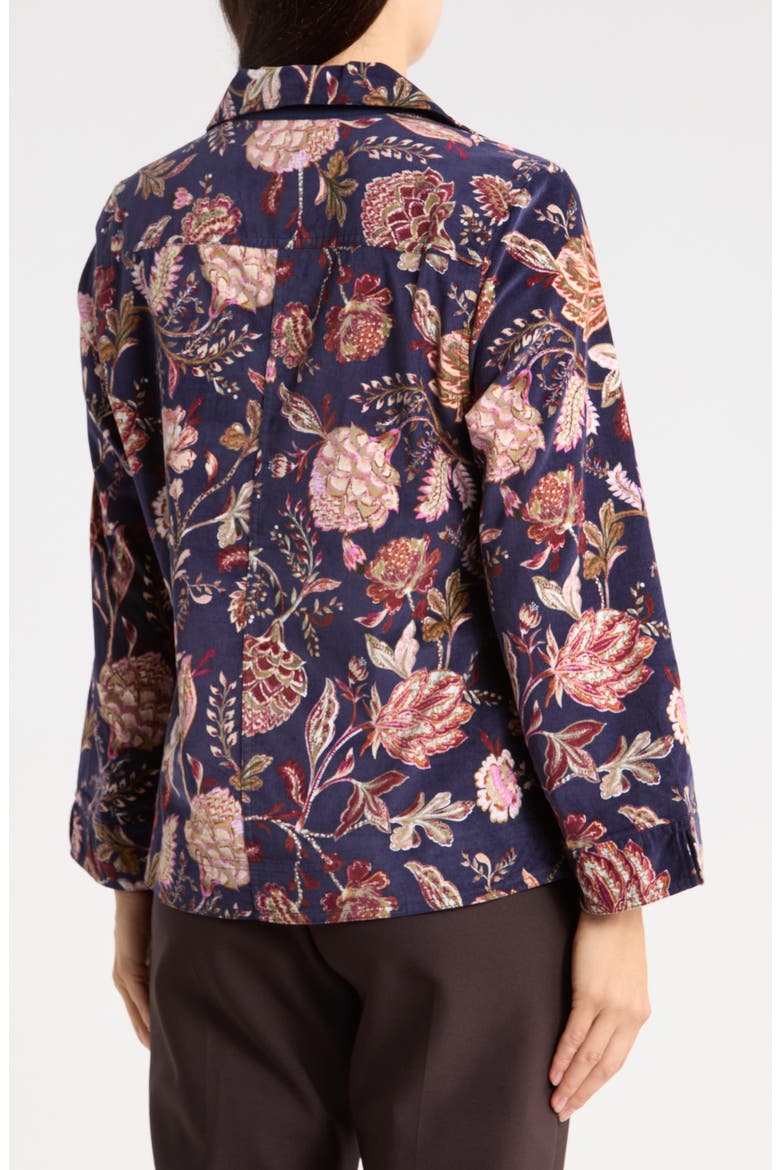 Exquisite Bloom Corduroy Top, Alternate, color, COASTLINE