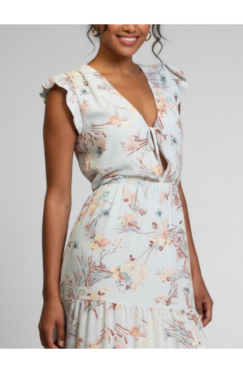 RACHEL Rachel Roy Short Flutter Sleeve Alice Maxi Dress, Alternate, color, Sky Floral