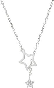 Queen Jewels Dangling Star Cubic Zirconia Lariat Necklace