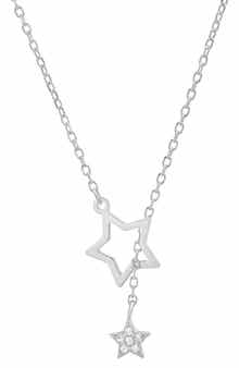 Queen Jewels Dangling Star Cubic Zirconia Lariat Necklace