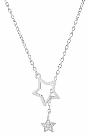Queen Jewels Dangling Star Cubic Zirconia Lariat Necklace