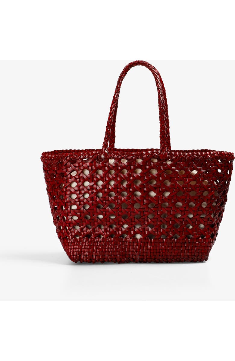 Scalpers Braided Leather Bag, Main, color, Darkred