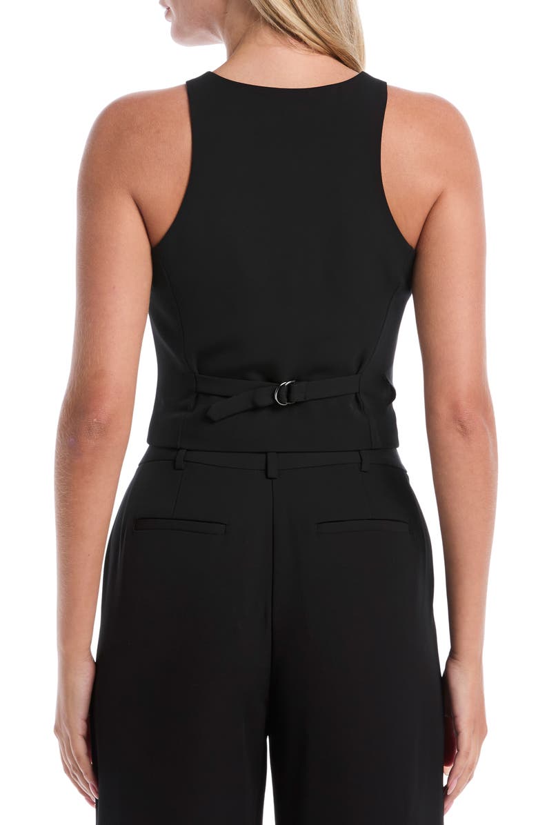 Laundry by Shelli Segal Racerback Four Button Vest, Alternate, color, Black