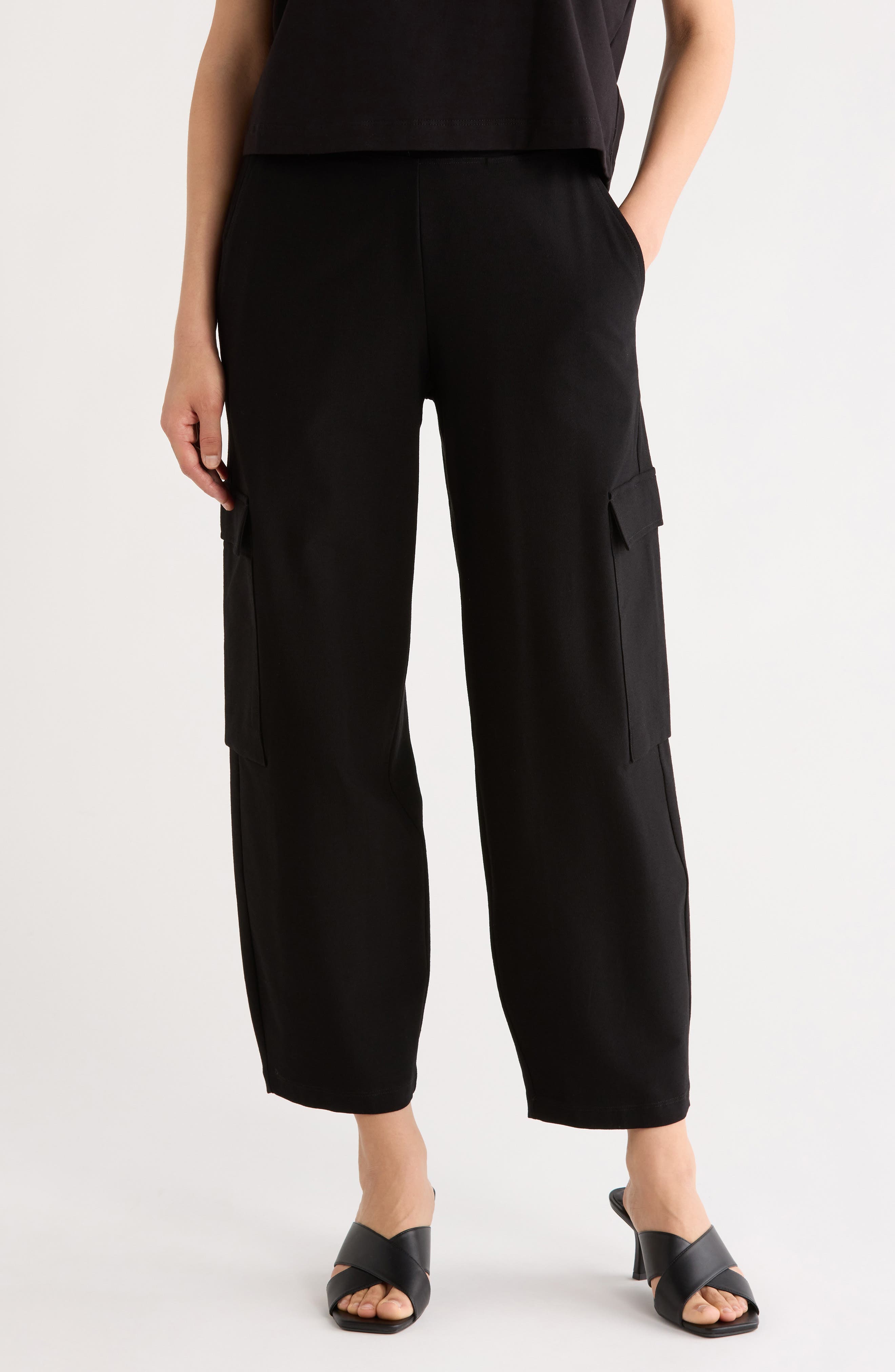 Ponte Ankle Lantern Leg Cargo Pants