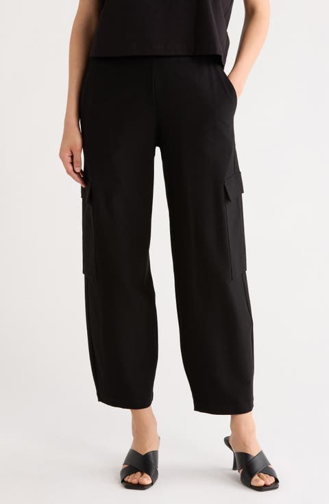 Ponte Ankle Lantern Leg Cargo Pants