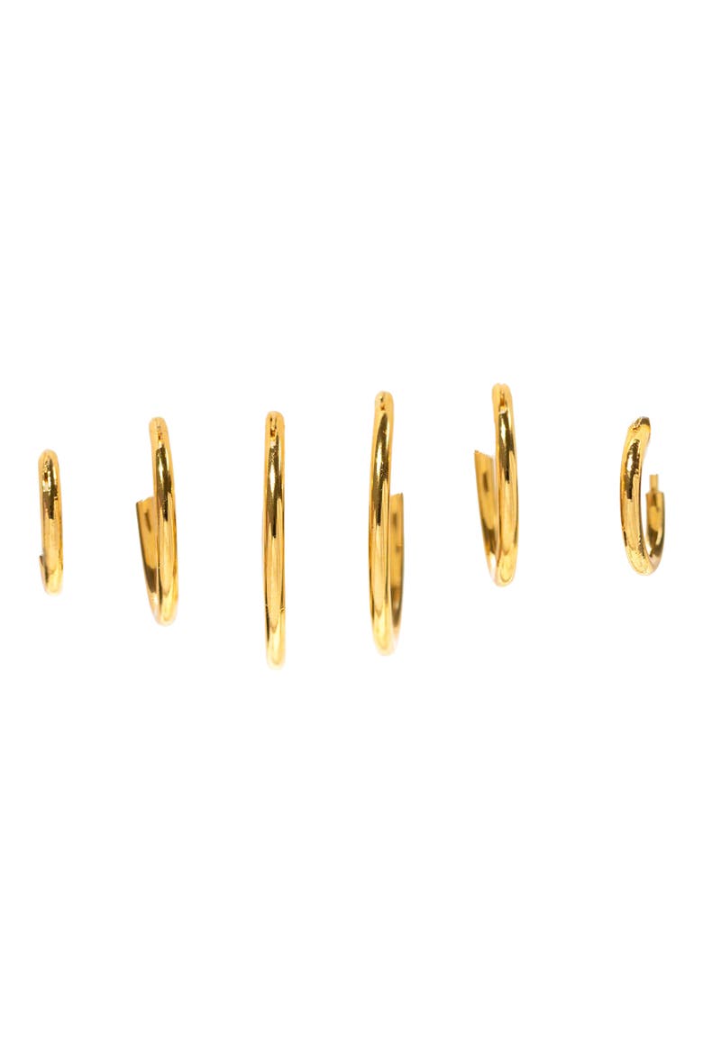 Endless Hoops Set of 3 Hoop Earrings, Alternate, color, GOLD