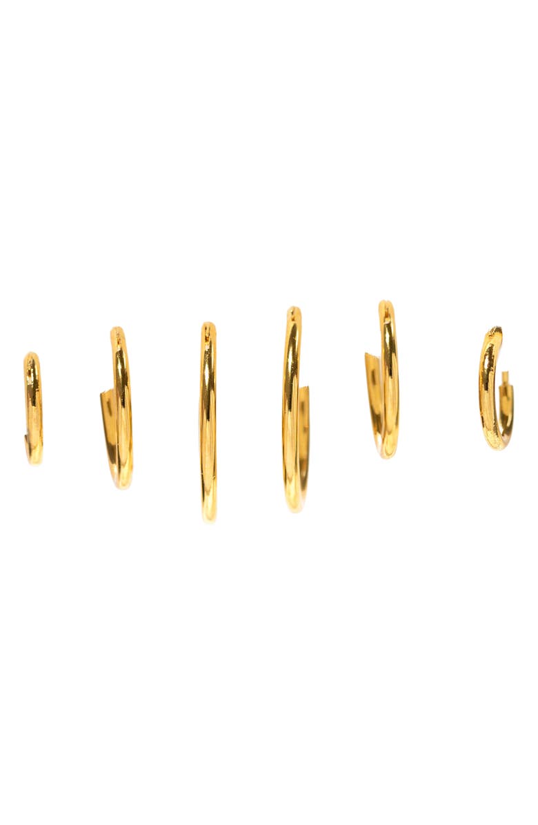 Girls Crew Endless Hoops Set of 3 Hoop Earrings, Alternate, color, Gold