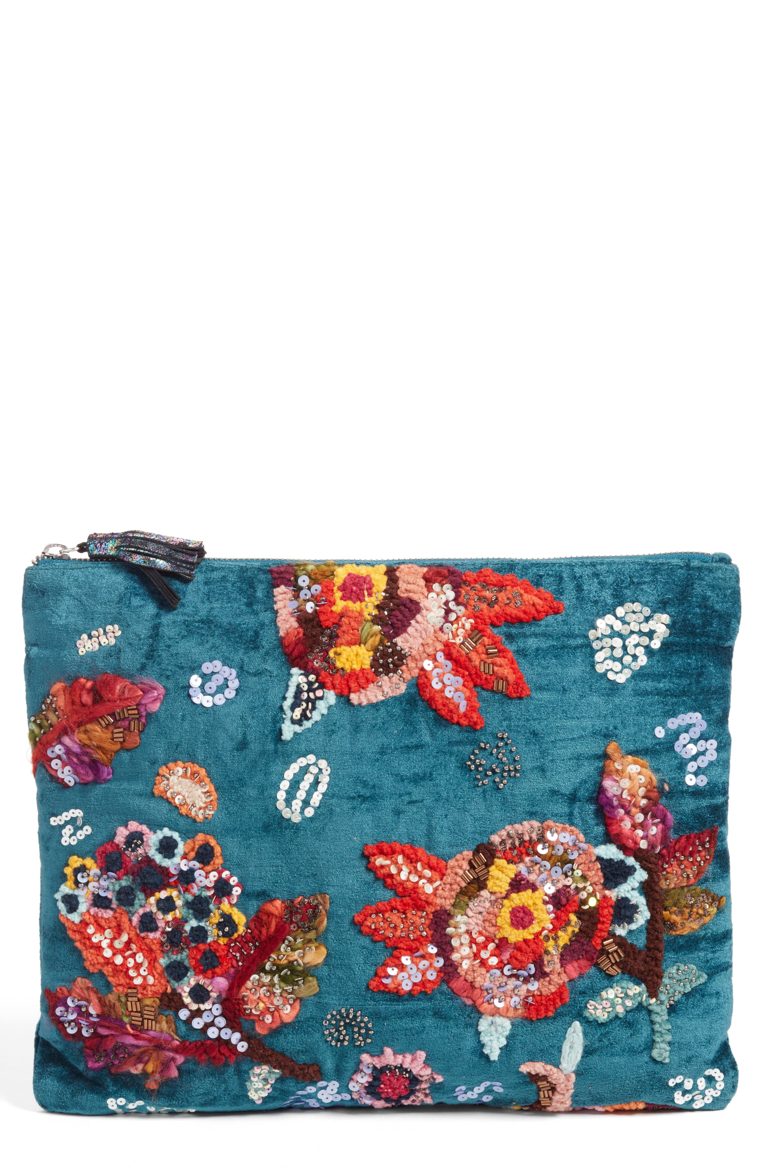Steve Madden Embellished Clutch, Main, color, 