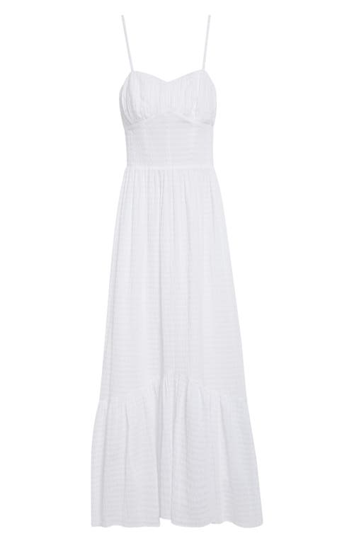 Shop Ramy Brook Laylah Seersucker Maxi Sundress In Ivory Textured Cotton