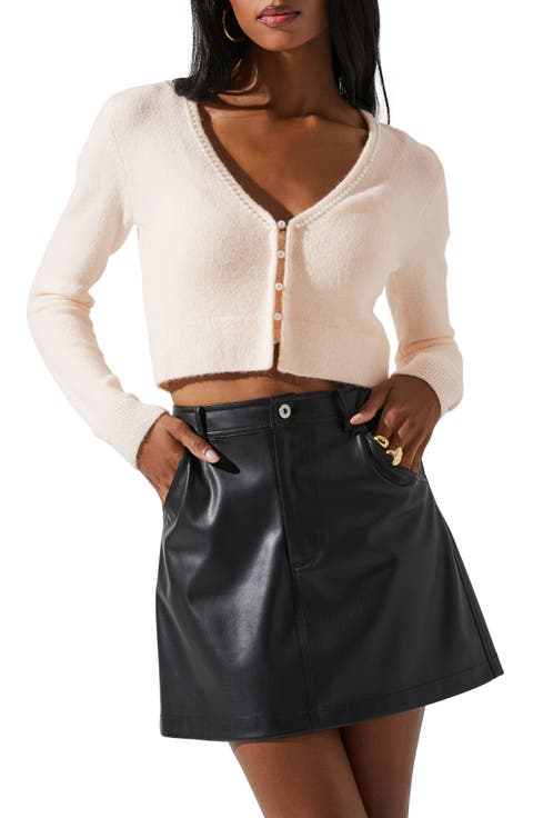 Melissa Imitation Pearl Trim Cardigan