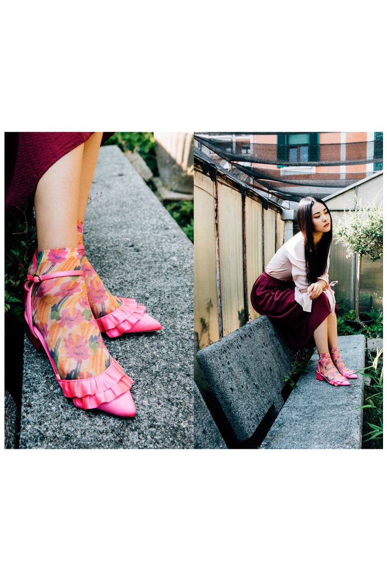 Benedetta Ankle Socks, Alternate, color, FIORE ASTRATTO
