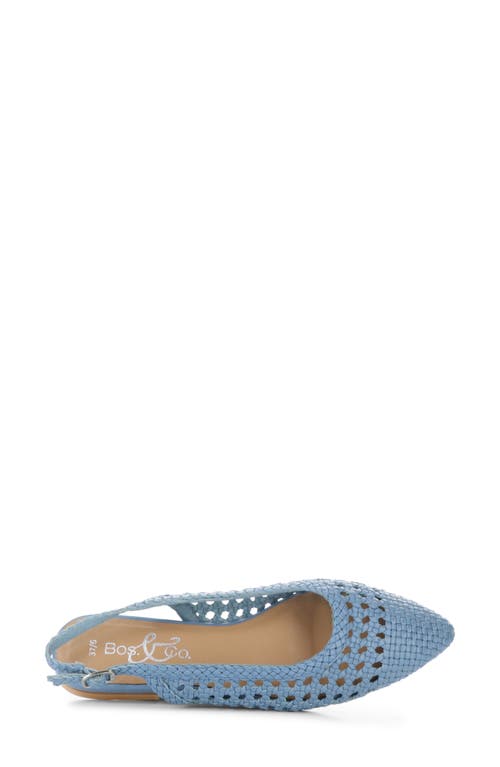 Bos. & Co. Willow Slingback Cap Toe Flat In Jeans