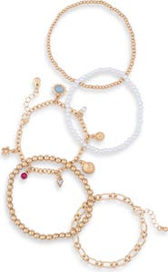 BP. Set of 5 Shell Charm Bracelets