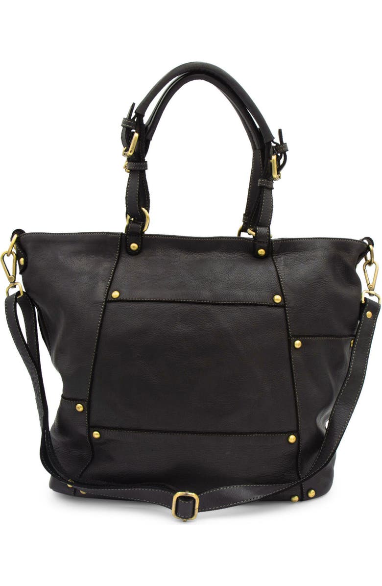 Bolsa Nova Nora Patchwork Tote, Main, color, Black