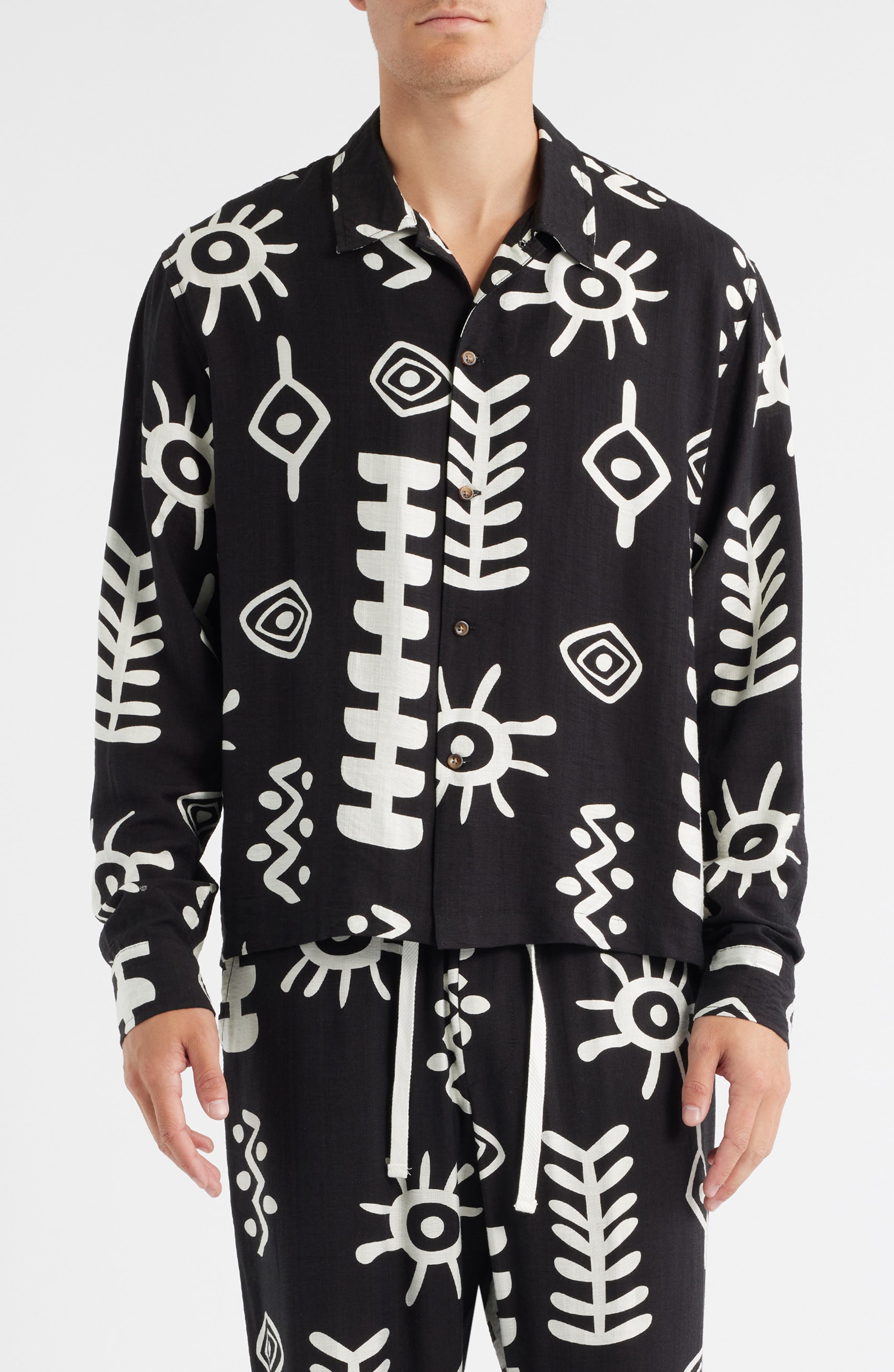 RIZORT Mason Abstract Print Button-Up Shirt