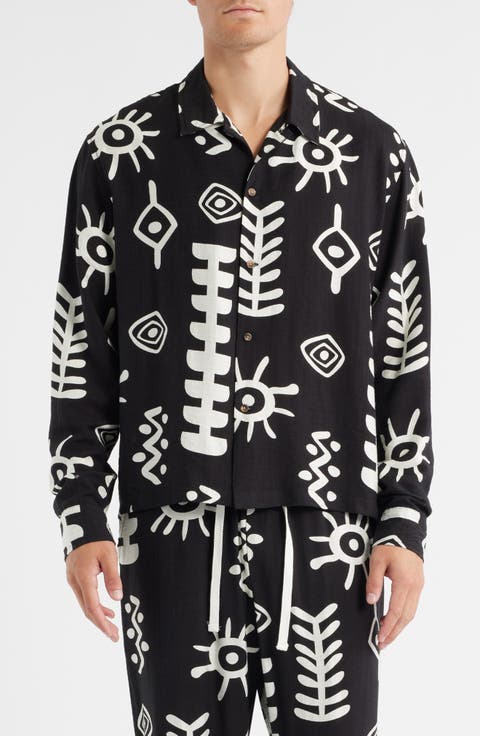 Mason Abstract Print Button-Up Shirt