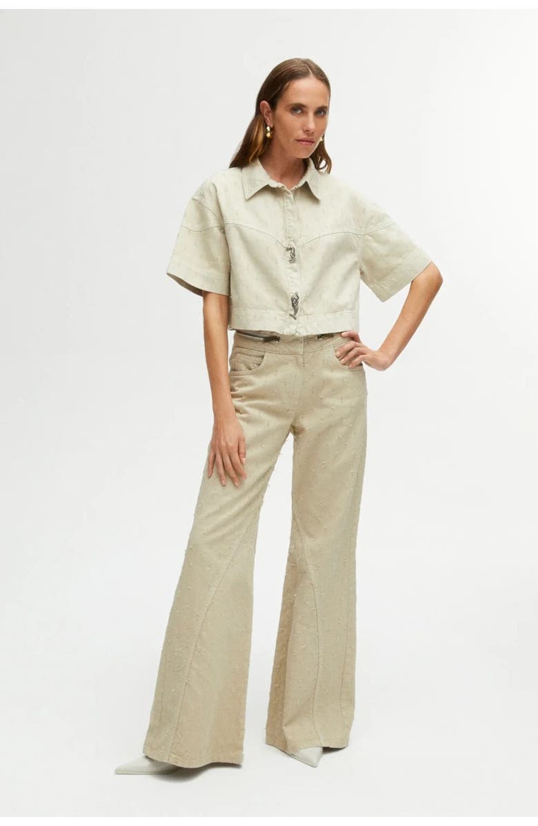 Nocturne Wide Leg Jeans with Zipper Detail at Waist, Alternate, color,