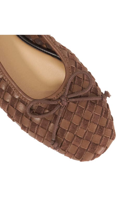 Dune London Heat Leather Ballet Flat In Brown