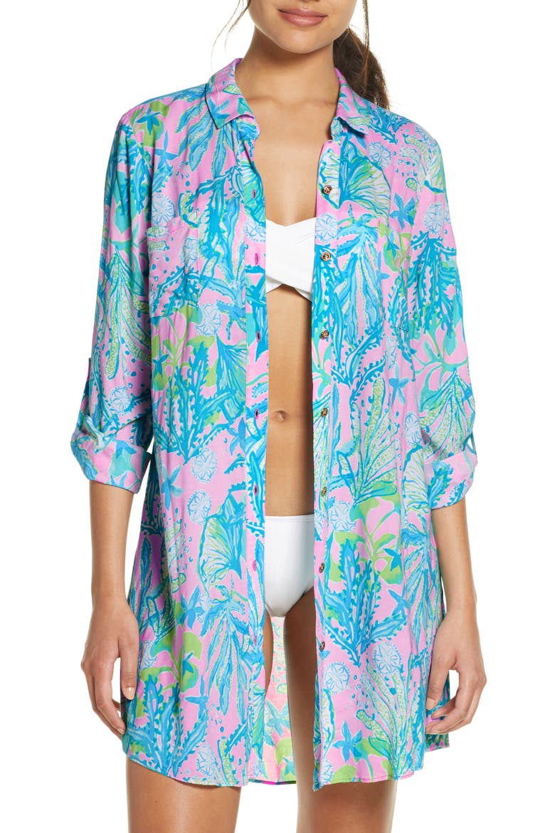 Natalie Cover-Up Shirtdress, Main, color, MANDEVILLA BABY HIP NAUTIC
